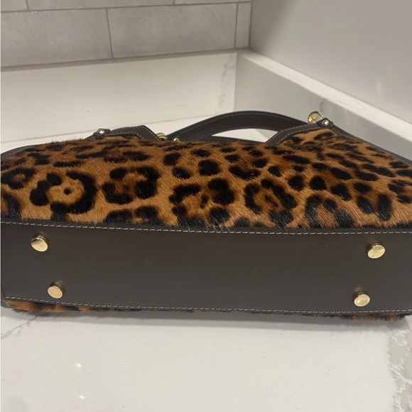 🆕 Cheval Firenze 🇮🇹 Leather Leopard Print Crossbody Handbag With Pouch - Picture 7 of 15